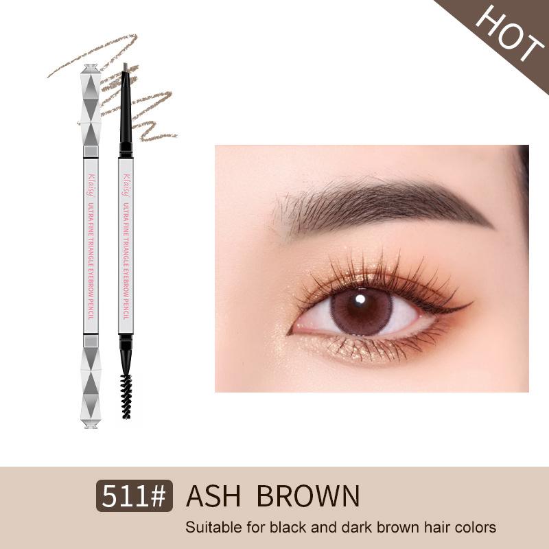 

Double Headed Waterproof Eyebrow Pencil Silver Triangle Slim Automatic Non Smudged Ultra-Fine Long-Lasting Sweat Resistant