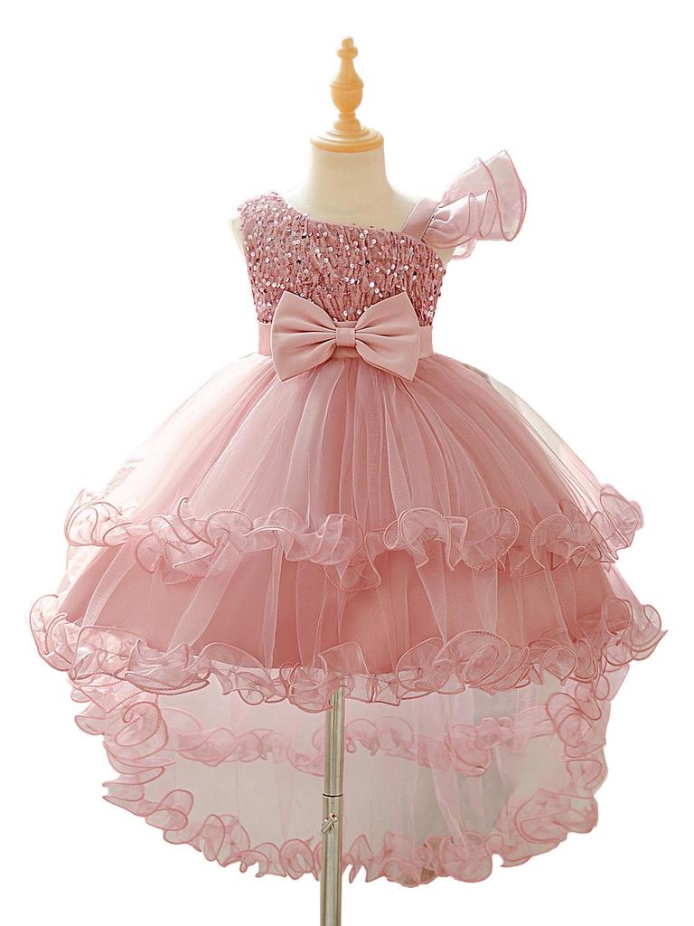 Girls' Formal Princess Dress for Banquets, Birthdays, Performances Piano, Cake Mesh Children's Costume