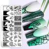 NICOLE DIARY Leopard Flower Nail Stamping Plate Image Transfer Template Geometry Leaf Stainless Steel Stencil Nail Printing Tool