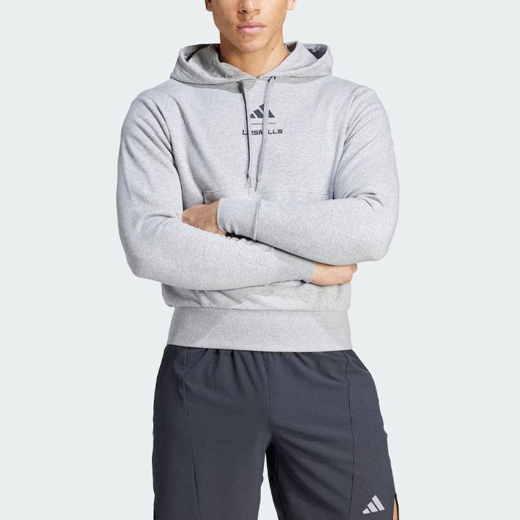 Adidas Les Mills Graphic Hoodie Medium Grey Heather Unisex Streetwear IX7980