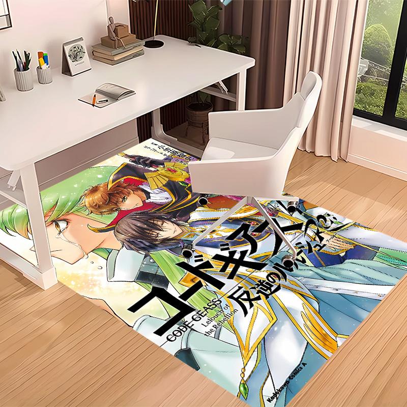 Anime Code Geass Printed Absorbent Washable Carpet,Non-Slip Bathroom Mats,Kitchen Rugs,Living Room Entrance,Camping Picnic Rugs