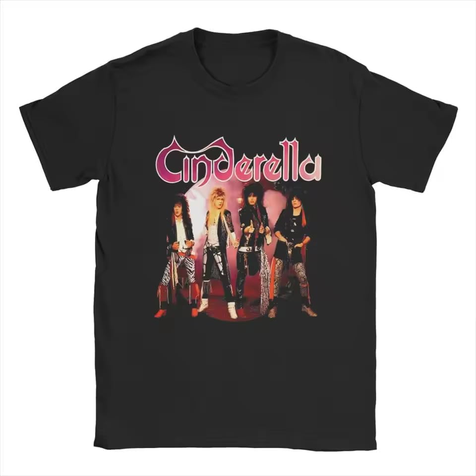 Rock Band Cinderellas T-Shirt Men Somebody Save Me T Shirts Black S чёрный
