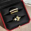 Double-layer Pearl Bright Zircon Ring Female Niche Design Sense Dream Weaving Picture Scroll Light Luxury Retro Exquisite Fashion Ring