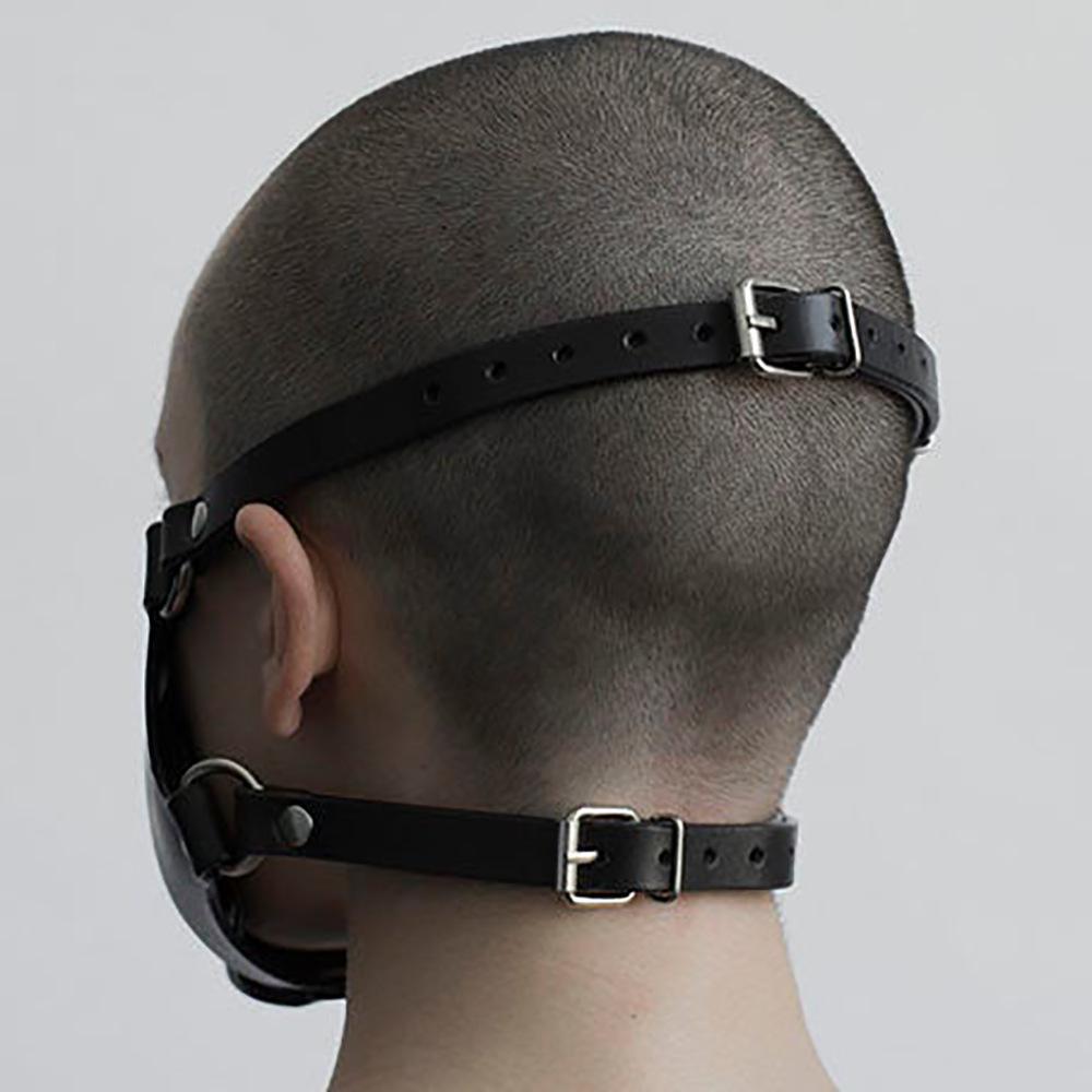 CyberPunk PU Leather Mask Gothic Punk Cosplay Men Women Sexy Bondage Accessories Handmade Cool Game Black Party Mask