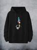 Men's  Hoodie with Cartoon Astronaut and Planets Print - Beige, Hip-Hop Style, Machine Washable, Hoodie Astronaut