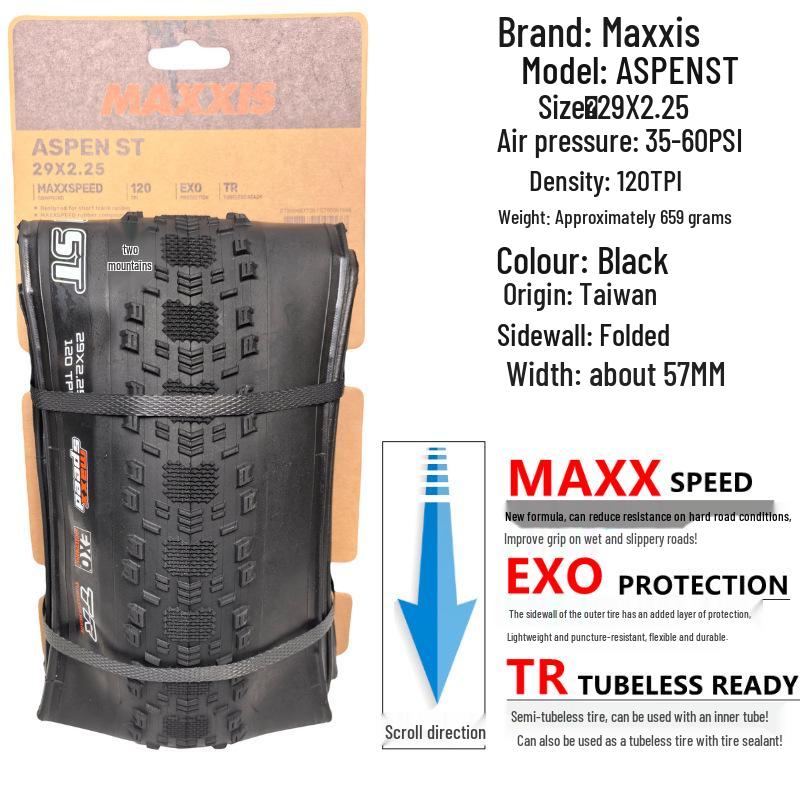 MAXXIS Aspen 27.5/29x2.1 Pneu VTT Pliable Tout-Terrain Tubeless 650B