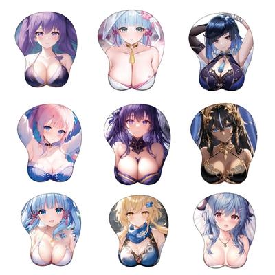 Genshin Impact 3D Sexy silikonová podložka pod myš Gamer Měkká podložka pod zápěstí Podložka pod myš Anime Stolní podložka na zápěstí Podložka pod myš