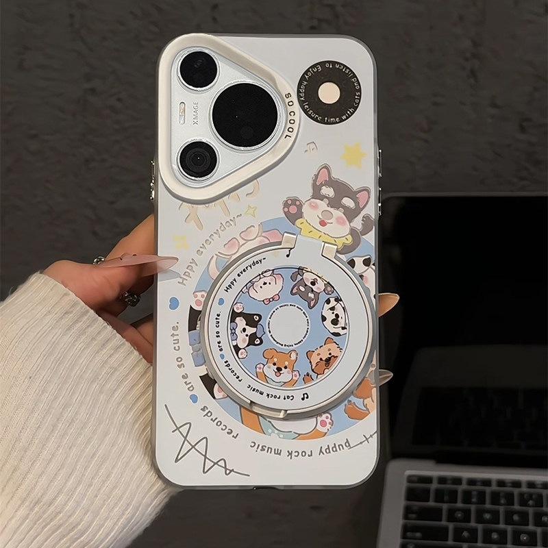Applicable To Huawei Nova Mobile Phone Case New Model with Bracket Cartoon Pro Fun Pink Cute Record Puppy