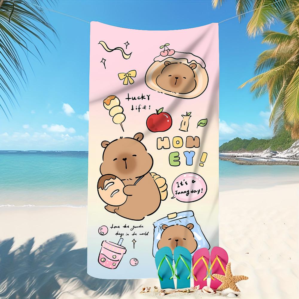 Capybara-Printed Beach Towels: Fun and Stylish for Your Beach Adventures! Sofa Cushion Cover, Room Home Decorationortable