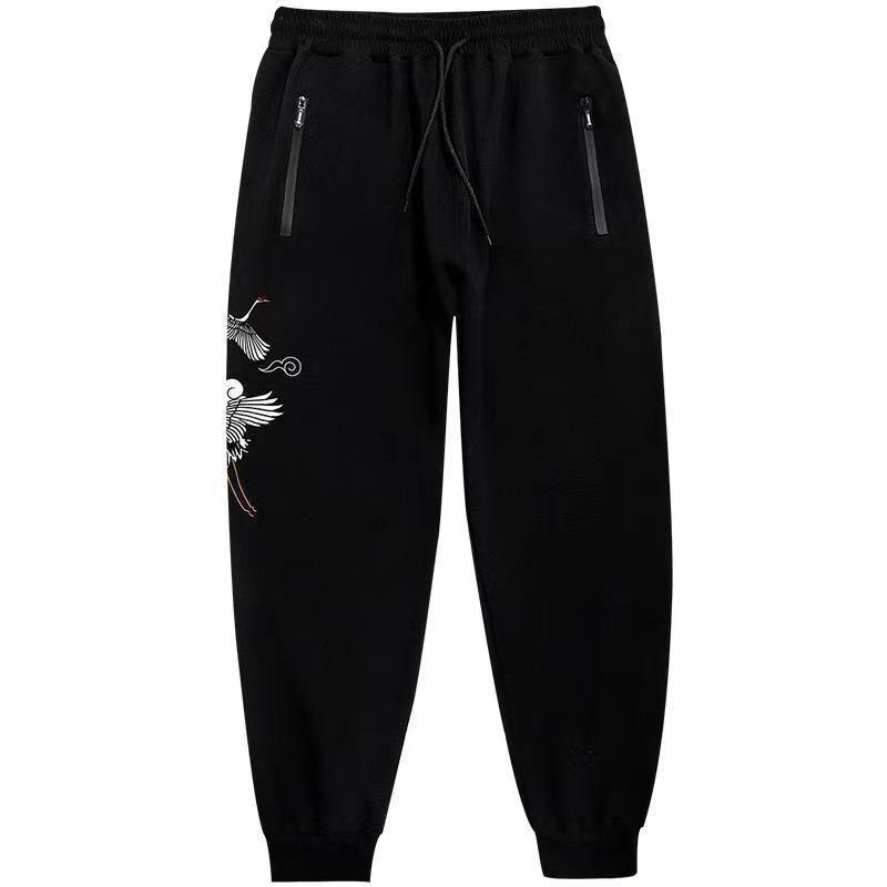 Pantaloni casual da uomo taglie forti: Pantaloni sportivi alla moda con risvolto, vestibilità ampia, lusinghieri