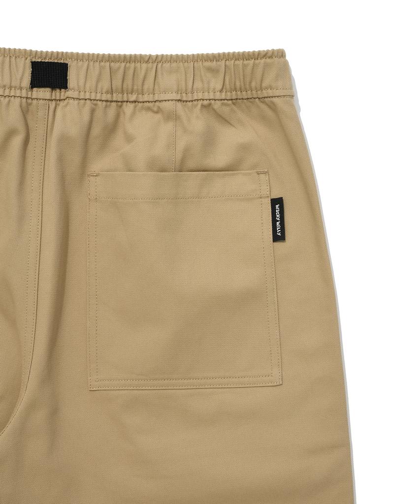WACKY WILLY Webbing Belt Cotton Pants Beige