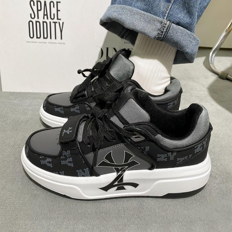 

Гочао Гонконгский стиль пара хлебных туфель толстая подошва мужские и женские универсальные повседневные студенческие туфли нишевые ретро кроссовки 44 черный серый