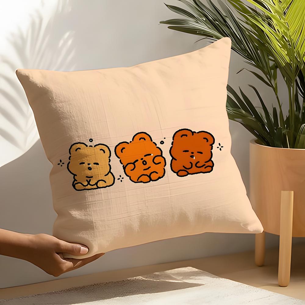2 Cute Sleeping Polar Bear Cartoon Pattern Pillow Case Home Living Room Decoration Linen Pillowcover Pillow Cases Cushion Cover