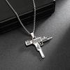 High-End Men's Necklace: Unique Submachine Gun Pendant - 2024 Trendy Hip-Hop Accessory.