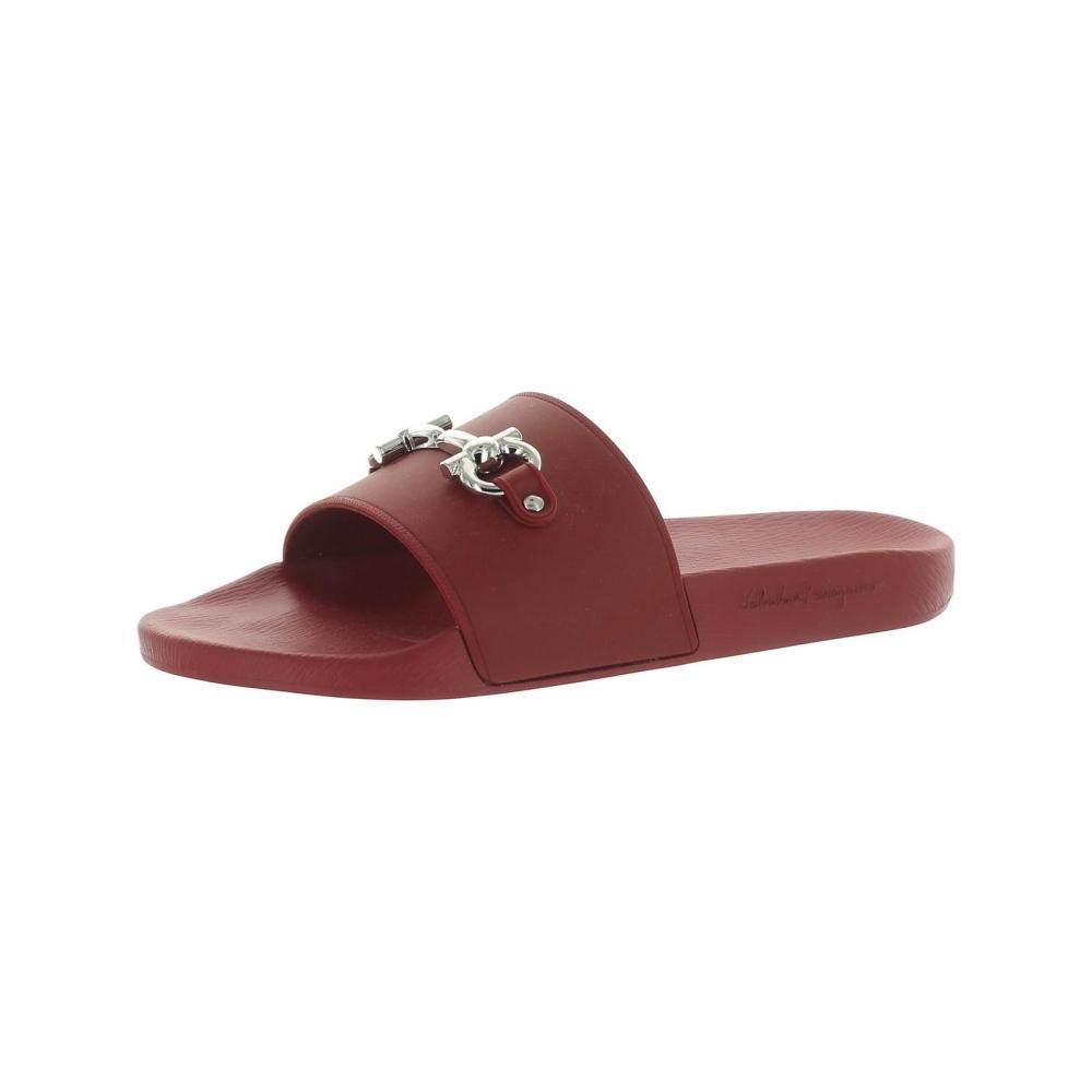 

Salvatore Ferragamo Groovy Женские шлепанцы на плоской подошве для бассейна красный