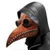 Medieval Plague Doctor Costume Kit Black Hood Cloak Crow Beak Leather Mask Balaclava Steampunk Halloween Horror Cosplay props