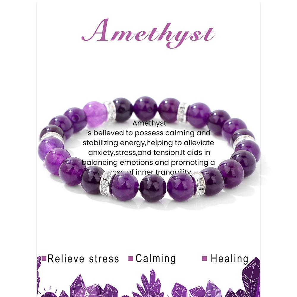 

JYL TS Bracelet Birthday Gift Style Strengthens Affection & Blessings Amethyst+Card піщана буря кольору