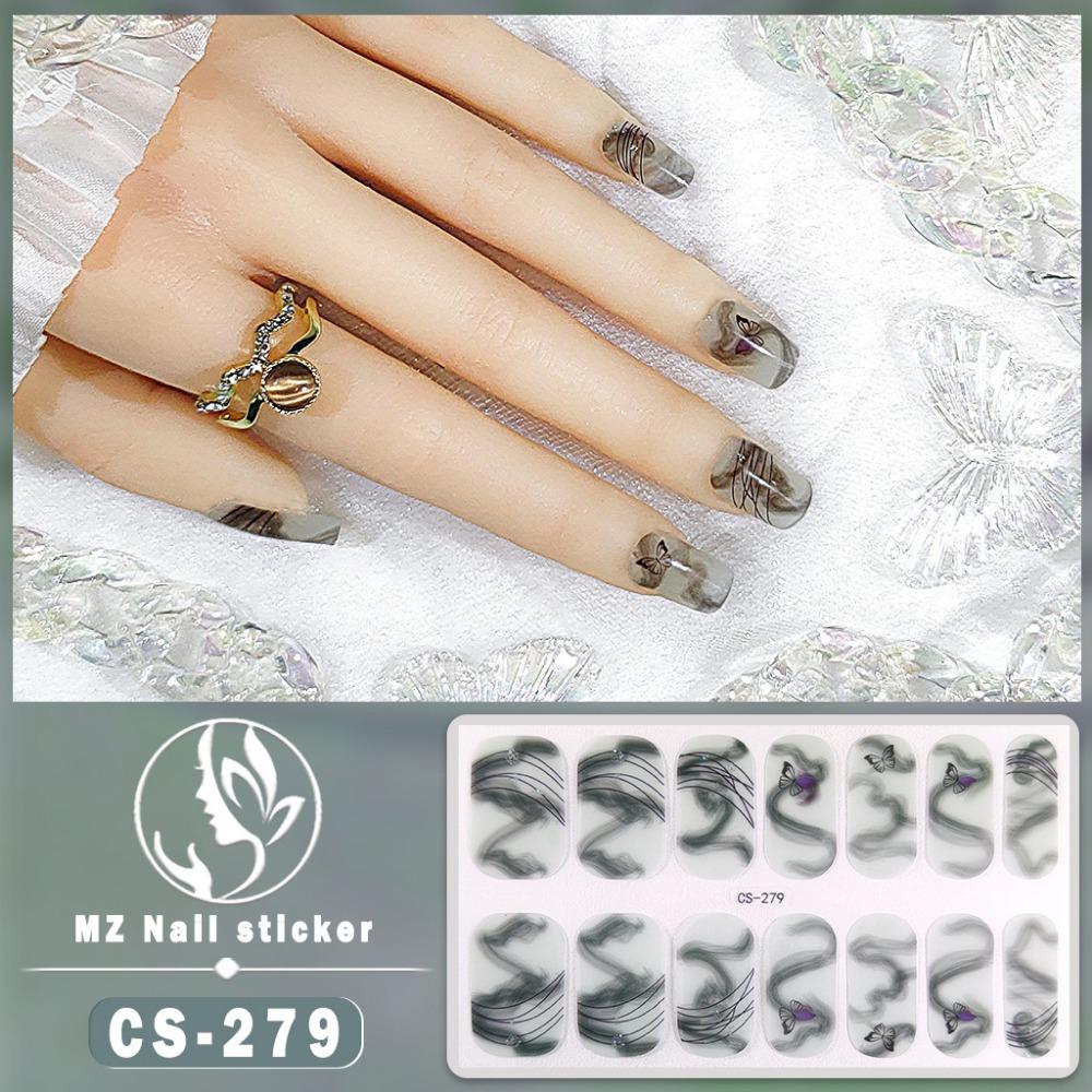 New waterproof no-bake gel nail polish film full sticker New Year's nail art film paper nail film paper patch