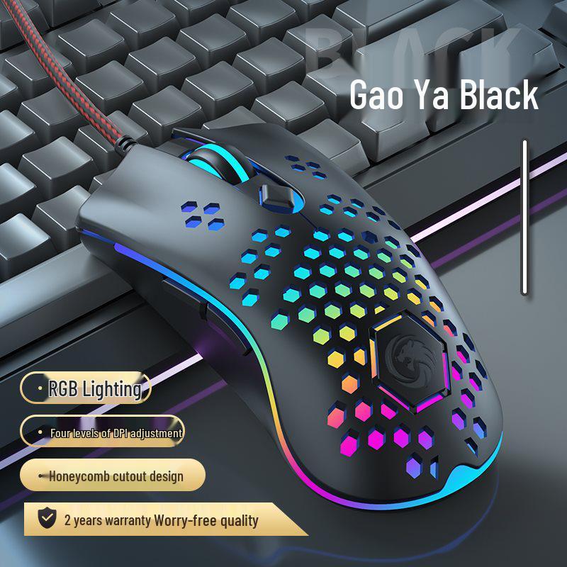 Universal Wired Mechanical Gaming Mouse for Home, Office, or Esports - USB Compatible with Laptop and Desktop