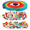 Bajoy Domino Knockdown 240 Pieces 24 Pythagora Gimmicks Wooden Toy Storage Bag Birthday Christmas Gift