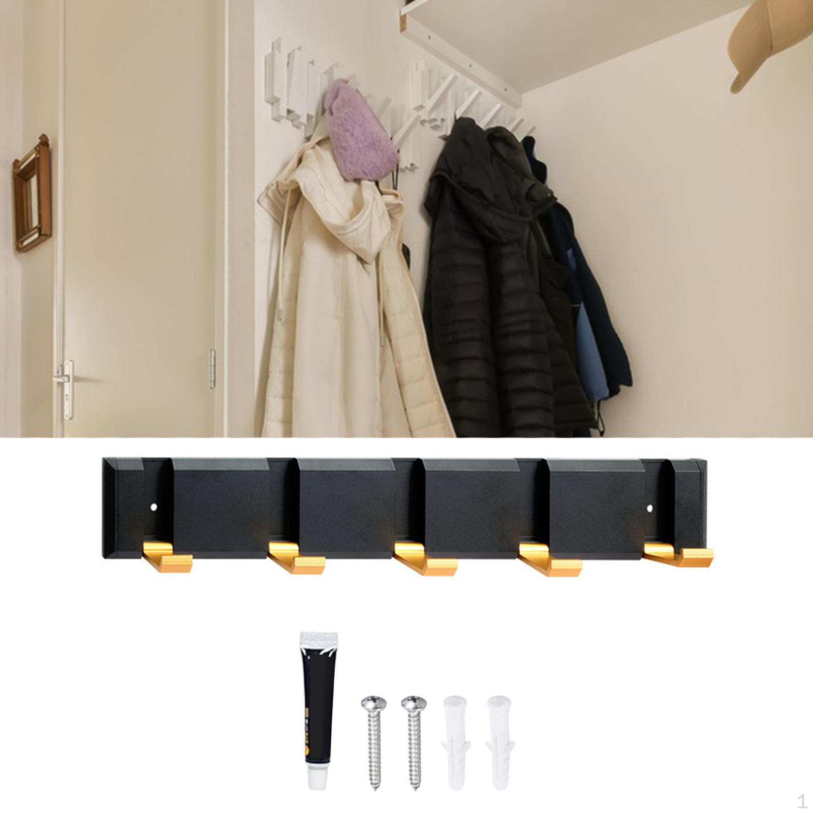 Алюминиевая вешалка для одежды с компактным дизайном и 5 складными крючками для сумок чёрный 2749₽