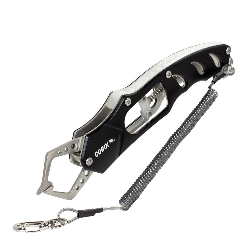 GORIX Kleště na ryby Kleště na ryby (GFT-056) Karabina s bezpečnostním lanem [Typ spouště Odolná proti rzi] Lehká Pevná Nůžky na ryby Rybaření Kompaktní Kleště na ryby