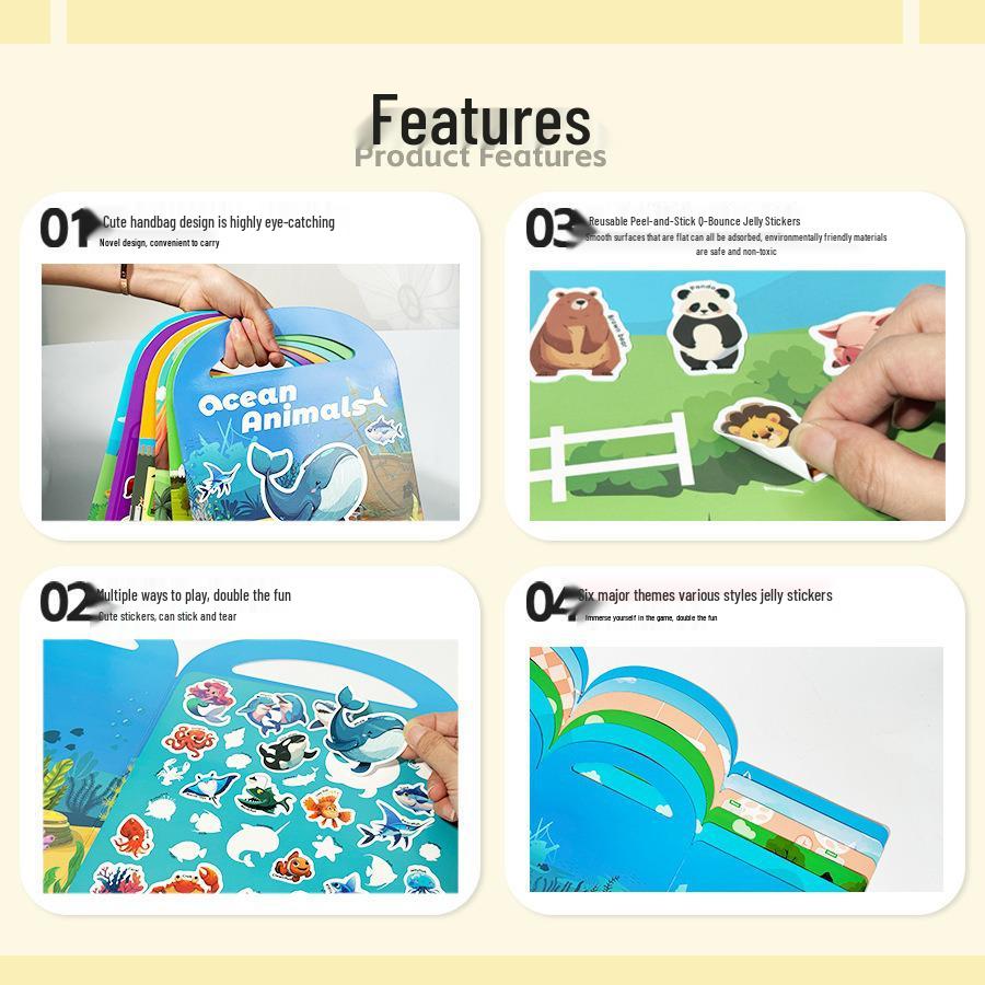 Children's Reusable Silicone Sticker Book: DIY Educational Toy with Jelly Stickers