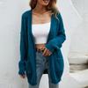 Women'S  And Winter Fashion Solid Color Colorblock Knitted Cardigan Sweater Coat  And Winter Long-Sleeved Coat Cardigan