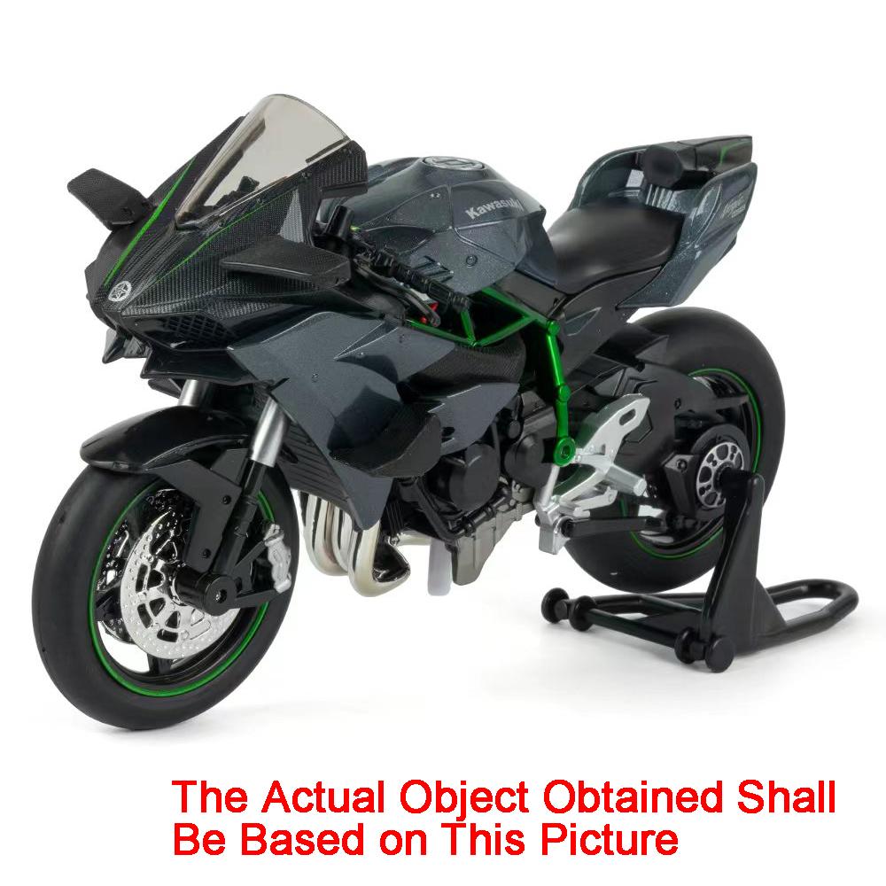 1:12 Scale Kawasaki H2R 400 Motorcycle Model Toy Car Alloy Fuel Tank Rubber Tires Motorbikes Shock Absorption Toys for Kids Gift