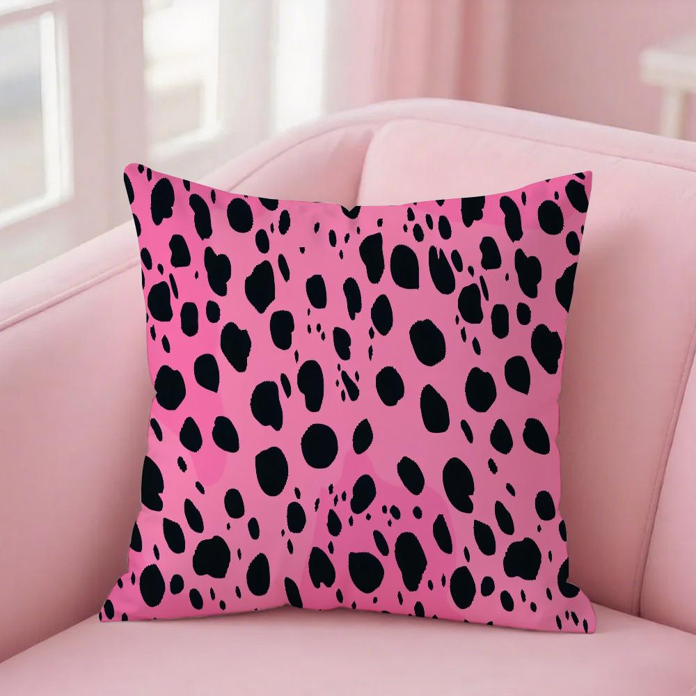 Pink Fashion Leopard Print Pattern Pillow Case PillowCover Square PillowCase Sofa With For Pattern Comfortable Cushionsuitable