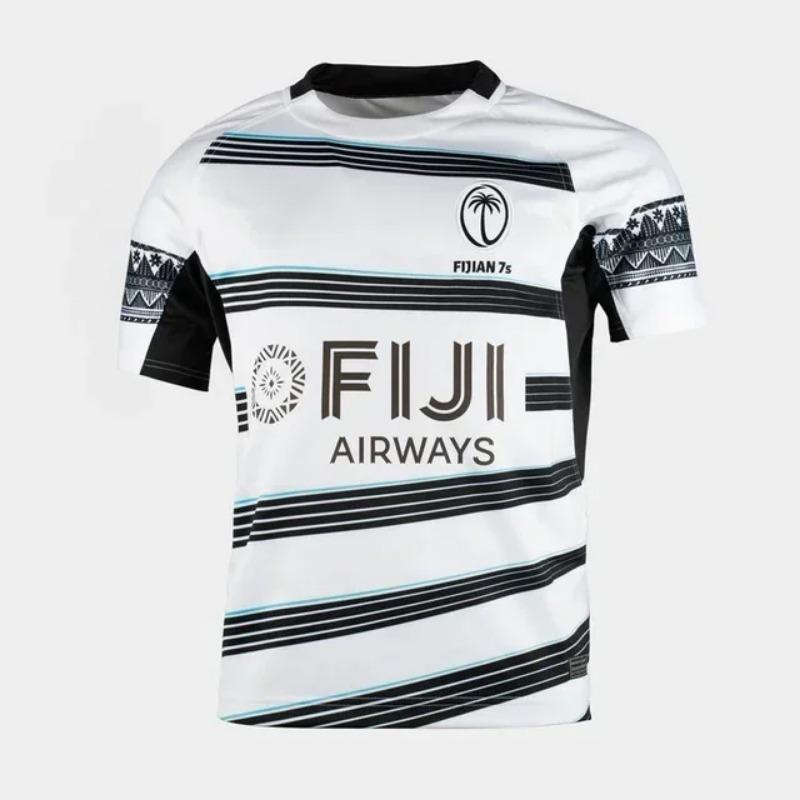 Men's rugby T-shirt, home jersey, Fiji 7S, round neck men's top