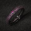 S Silver Colorful Zircon Black Gold Ring for Women Full Zircon Wedding Party Engagement High Quality Jewelry Ring Gift