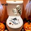 Waterproof PVC Toilet Stickers Halloween Sticker, Ghost And Skeleton Print Decals, Easy Removable Seat Art Peel Stick Spooky Stickers, for Bathroom