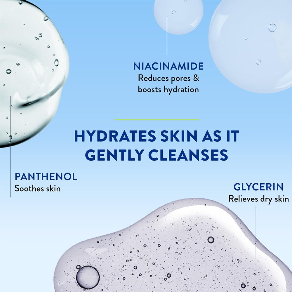 Cetaphil Gentle Skin Hydrating Face Wash Cleanser With Niacinamide Vitamin B5 For Dry To Normal Sensitive Skin Sulphate Free Soap Free Formula 125ml