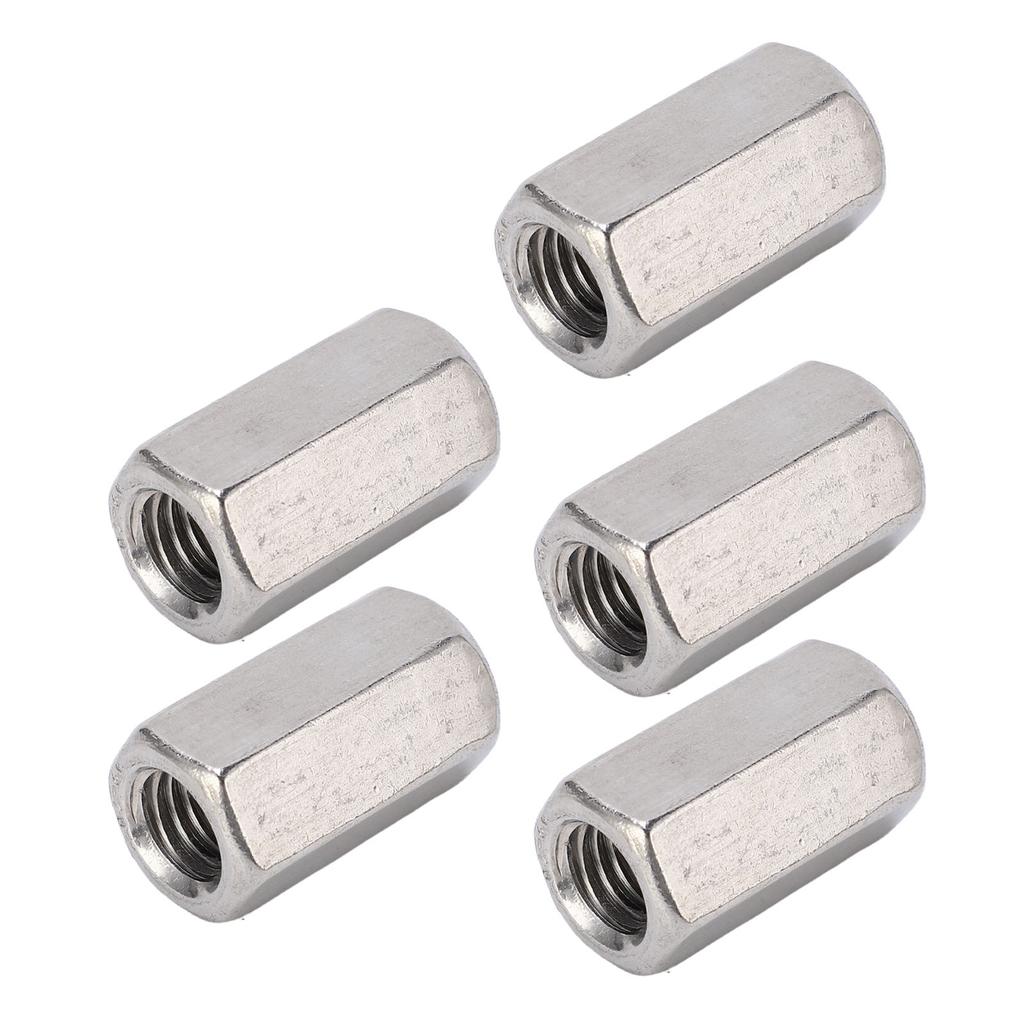 5PCS Metric Hex Coupling Nut M12 X 1.75 19 L35mm Stainless Steel Long Rod Coupling Hex Nut for Hanging