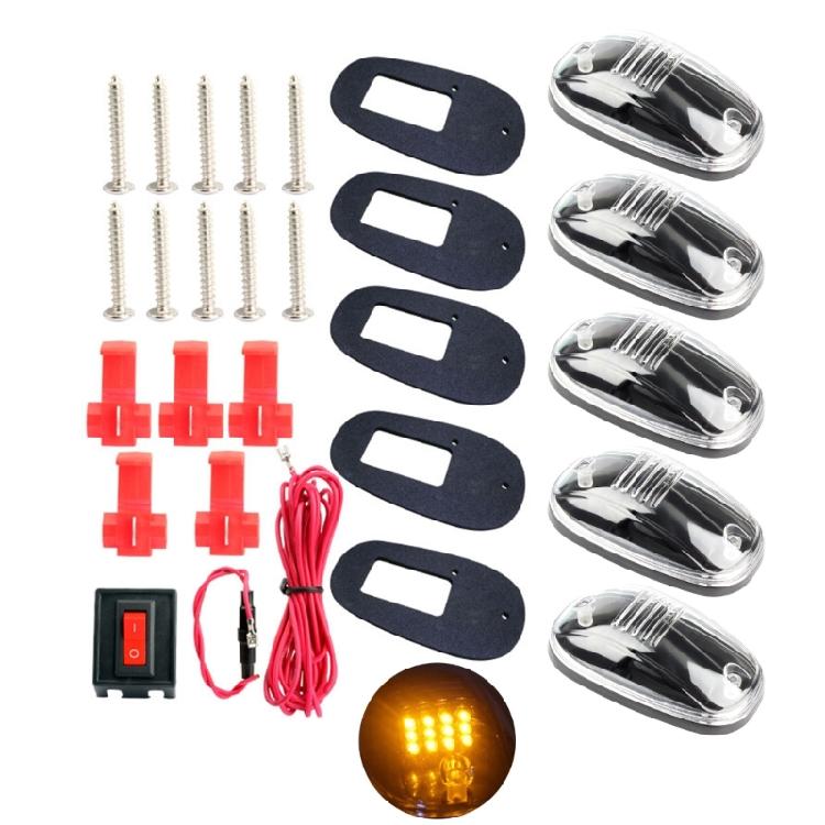 5Pcs Cab Marker Lights Cab Lights Roof Running Top Marker Lights Amber Lights