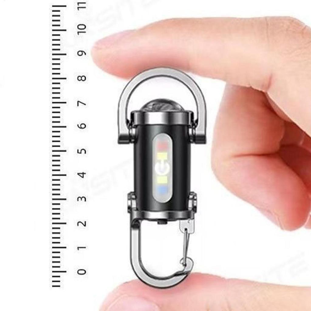 Mini USB Rechargeable LED Flashlight Keychain Portable Waterproof Camping Pocket Lamp Keyring Hanging Light Outdoor Gear