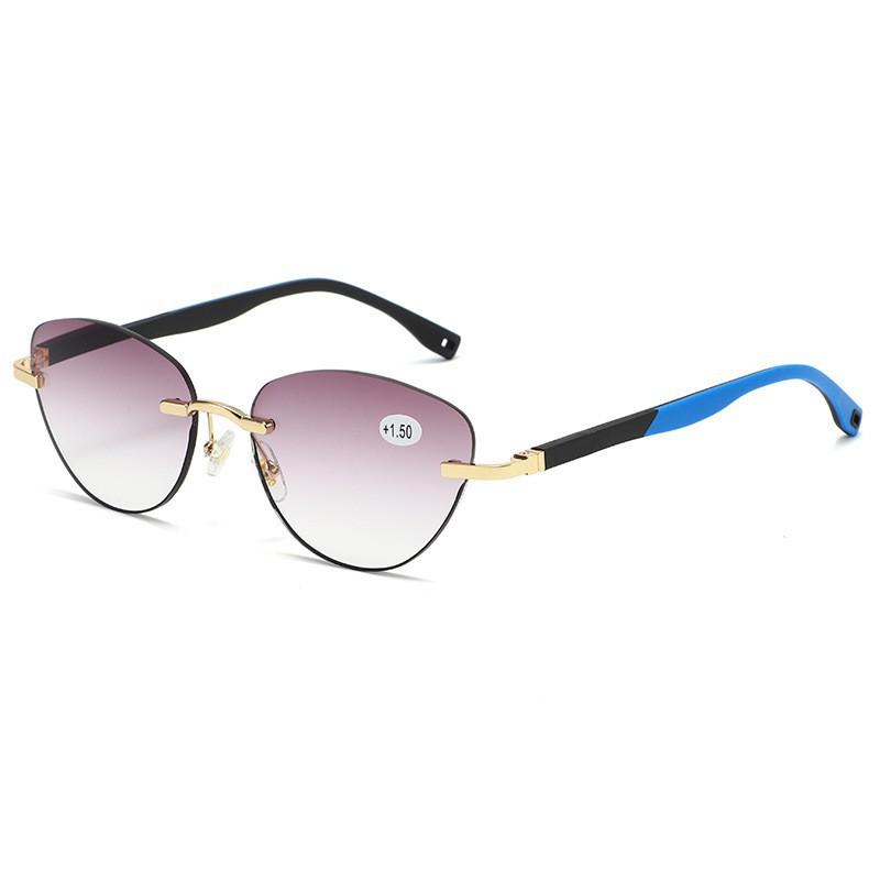 

Classic Sport Hyperopia Eyewear for Lady Anti Blue Light Reading Glasses Retro Cat Eye Presbyopic Eyeglasses +1.0 To +4.0 +100 синий