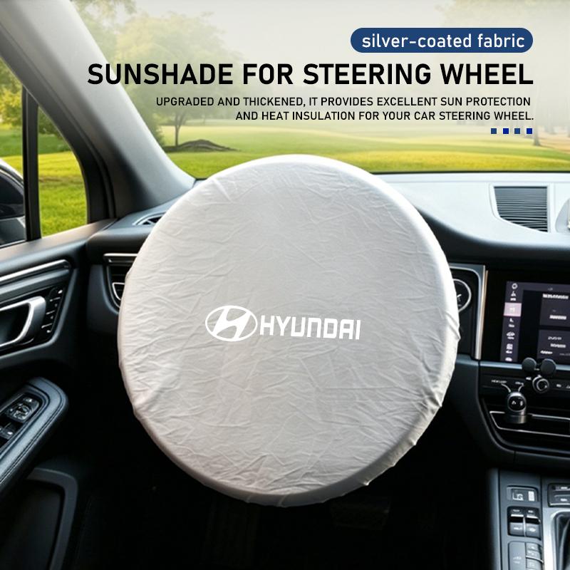 Car Steering Wheel Anti-Heat Sun Shade Cover Sunscreen Insulation Protect Shield For Hyundai Genesis N-LINE I10 I20 I30 I40 IX20 R2
