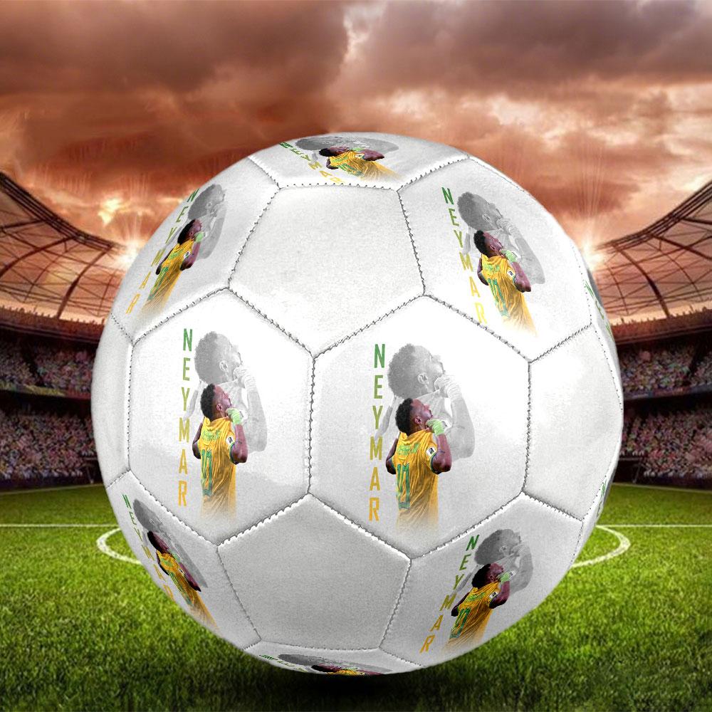 1PC Neymar Record Breaker Size 5 Soccer Ball PrahaIndoor Soccer Ball Colorful All Ages Machine Stitched PVC Competition Ready Durable High-Bounce
