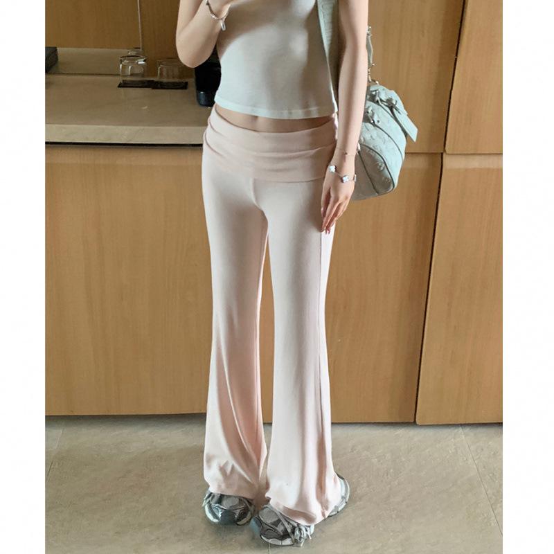 Summer Style Maternity Flare Yoga Pants - Convertible Waist, Lightweight, Floor-Length