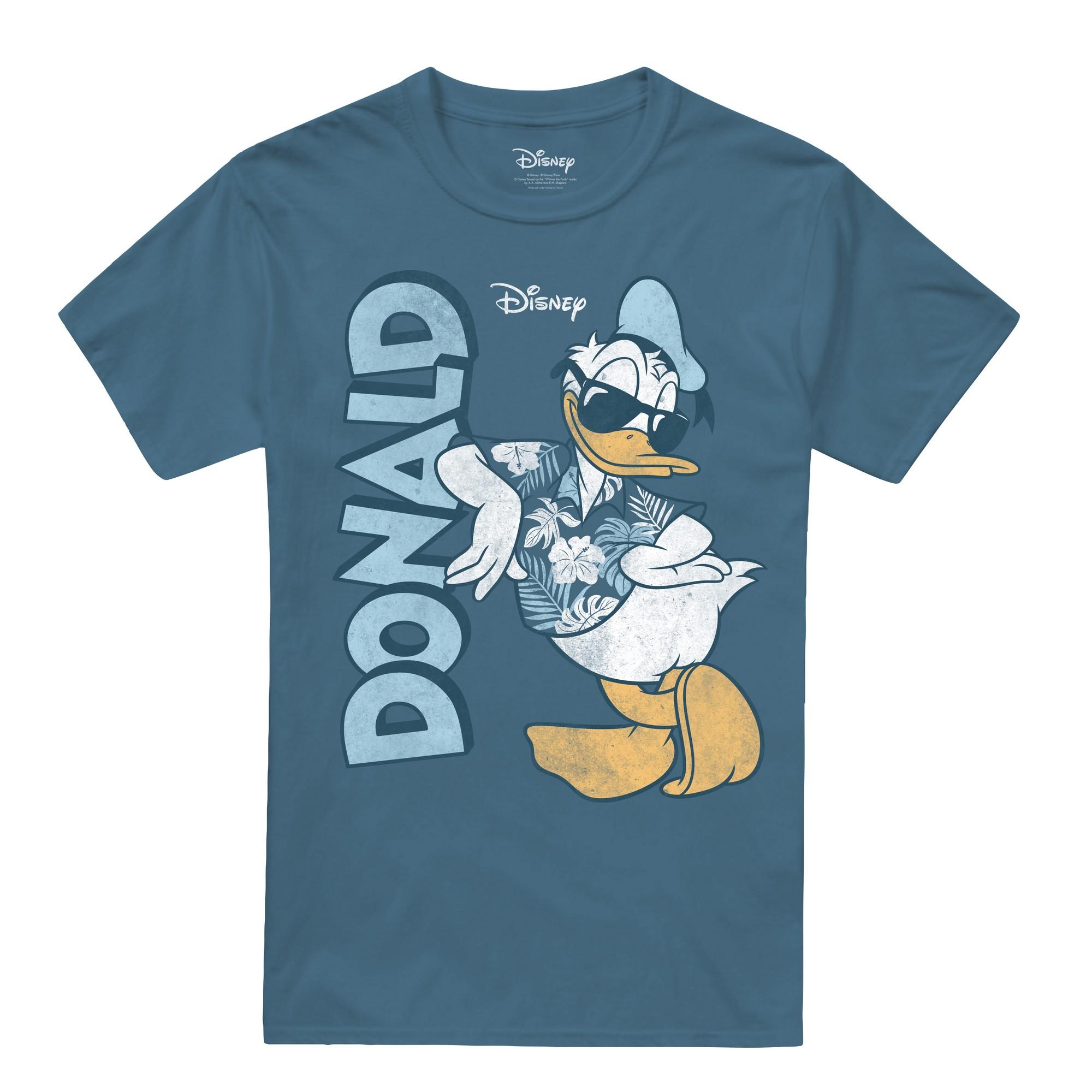 Mickey Mouse & Friends Mickey Mouse & Vrienden Heren Speel Het Koel Donald Duck T-shirt XL indigo