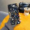 Sternen-Mond-Muster Hülle für Samsung Galaxy A25 A71 A23 A53 A35 A32 A26 A72 A36 A51 A73 A41 A24 A55 A22 A52 Schwarze Weiche Handyhülle