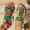 Women Sandals 2025 Summer New Comfortable Dress Shoes for Women Simple Open Toe Beach Flat Sandals Fashion Roman Flats Sandals