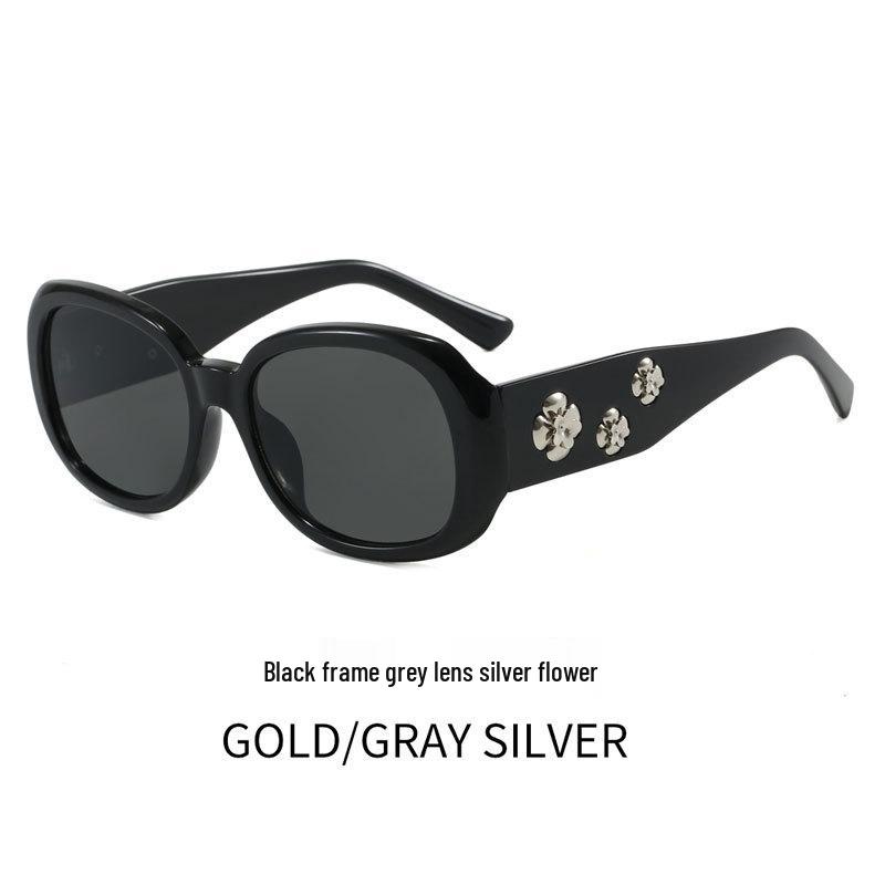 Women's Elegant Floral Sunglasses: Slimming, Anti-Ultraviolet, Versatile, Perfect for Photos and Sunshade