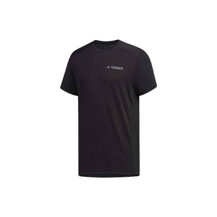 Adidas T Shirts Men's Black Crew Neck Moderate Straight Fit DW4195
