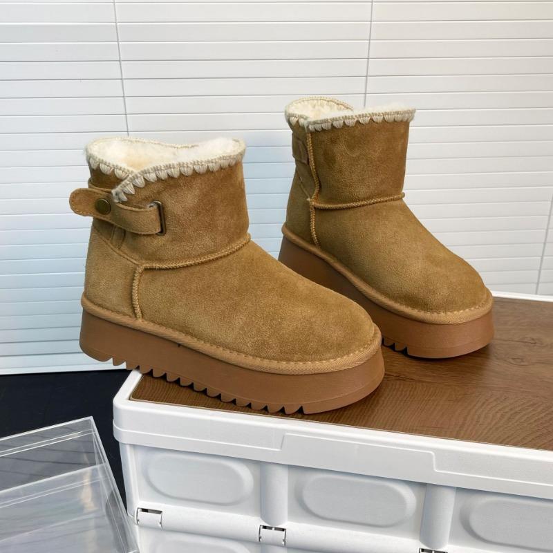 thick-soled snow boots women's new winter cotton shoes women's winter piled thickened warm shoes women's winter fluffy shoes