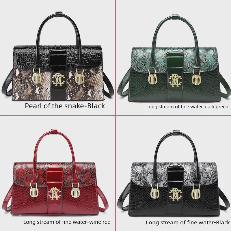 Marke 2024 Krokodilmuster Echtes Leder Umhängetasche für Frauen mittleren Alters - Stilvoll und luxuriös