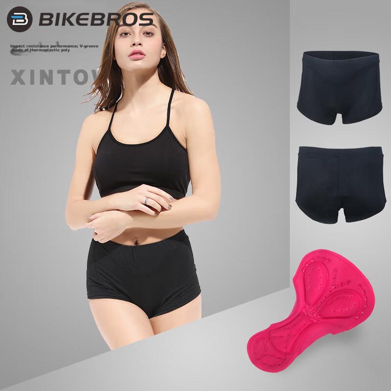 Women's Black Cycling Shorts with Silicone Pad Breathable Quick-Dry Mountain Bike Apparel Size S