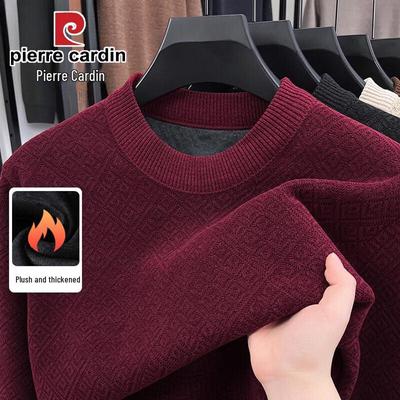 Men's Winter Fleece-Lined Round Neck Sweater